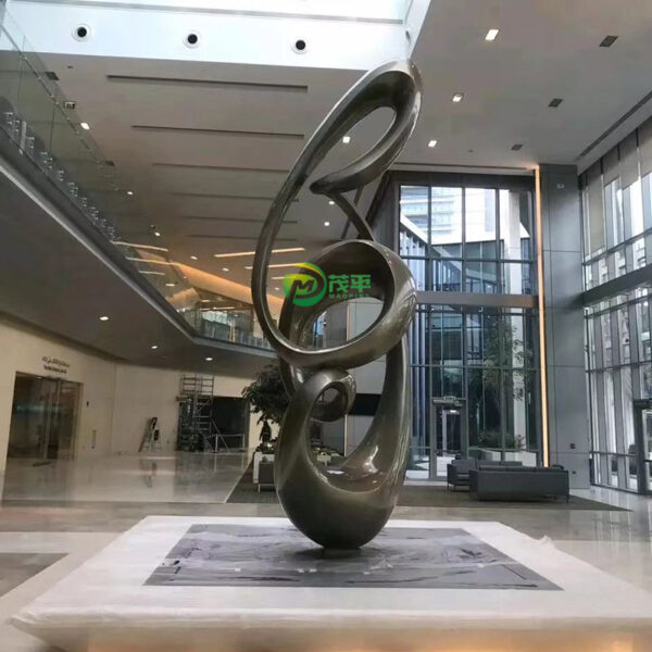 Curved Abstract Stainless Steel Sculpture - Image 6