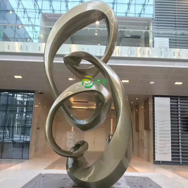 Curved Abstract Stainless Steel Sculpture - Image 2