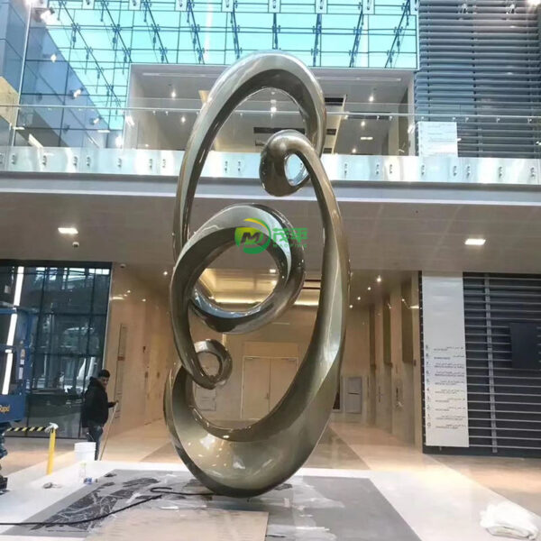 Curved Abstract Stainless Steel Sculpture - Image 3