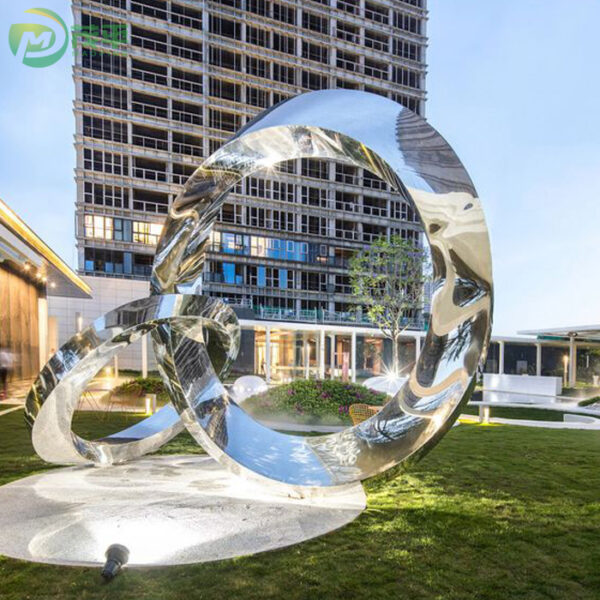 Double Ring Stainless Steel Sculpture