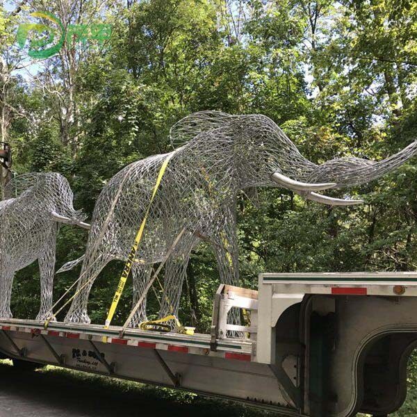 Elephant Mesh Stainless Steel Sculpture - Image 2