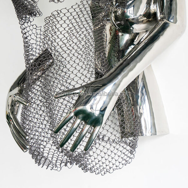 Embrace Figure Stainless Steel Sculpture - Image 4
