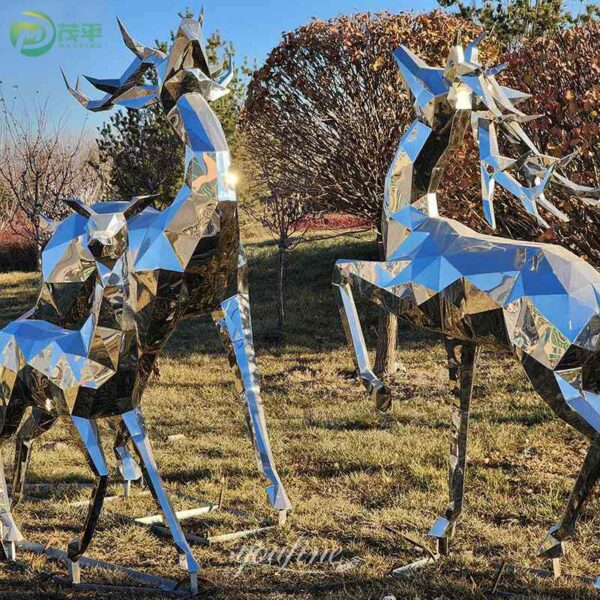 Geometric Deer Stainless Steel Sculpture