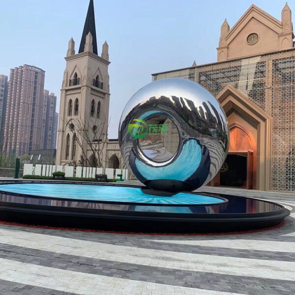 Large Circular Stainless Steel Sculpture - Image 3