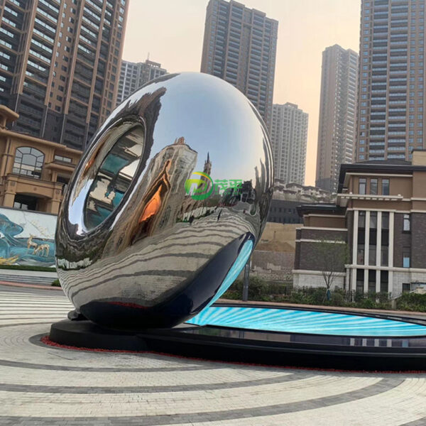 Large Circular Stainless Steel Sculpture - Image 2