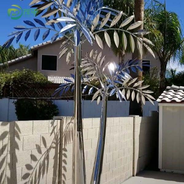 Large Outdoor Metal Palm Stainless Steel Sculpture - Image 4