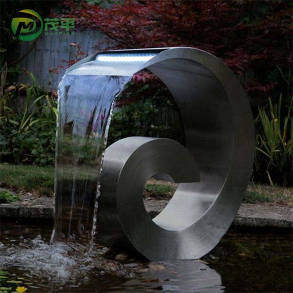 Modern Water Fountain Stainless Steel Sculpture