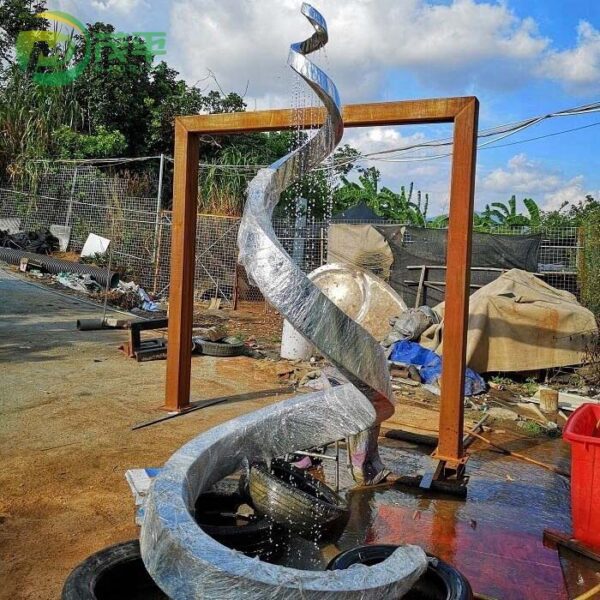 Outdoor Fountain Stainless Steel Sculpture - Image 2