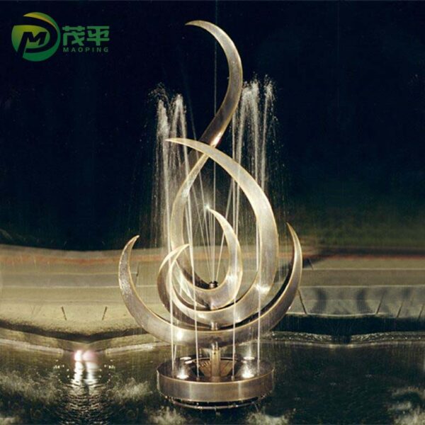 Outdoor Metal Art Sculpture Stainless Steel Water Fountain