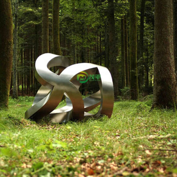 Modern Abstract Stainless Steel Sculpture - Image 2