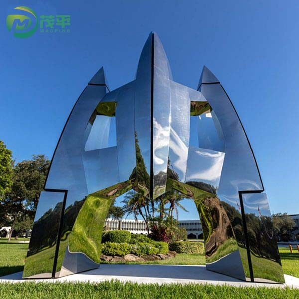 Polished Modern Rocket Stainless Steel Sculpture