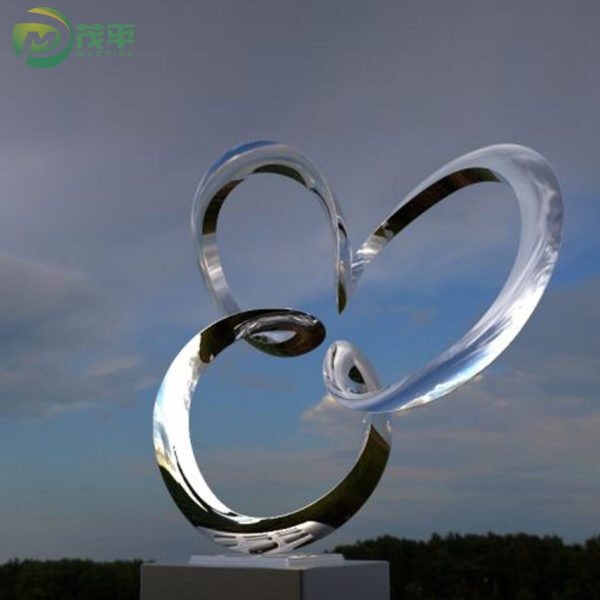 Polished Abstract Mirror Stainless Steel Sculpture