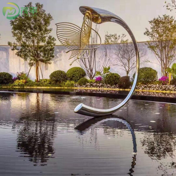 Polished Mirror Abstract Butterfly Stainless Steel Sculpture