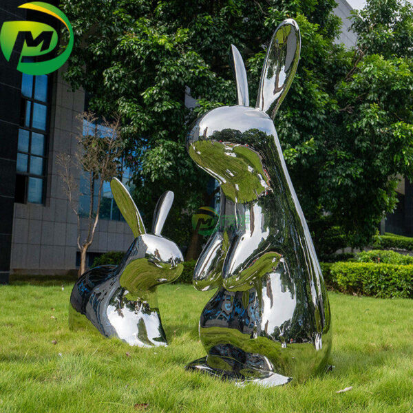 Rabbit Stainless Steel Sculpture - Image 2