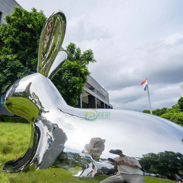 Rabbit Stainless Steel Sculpture - Image 3