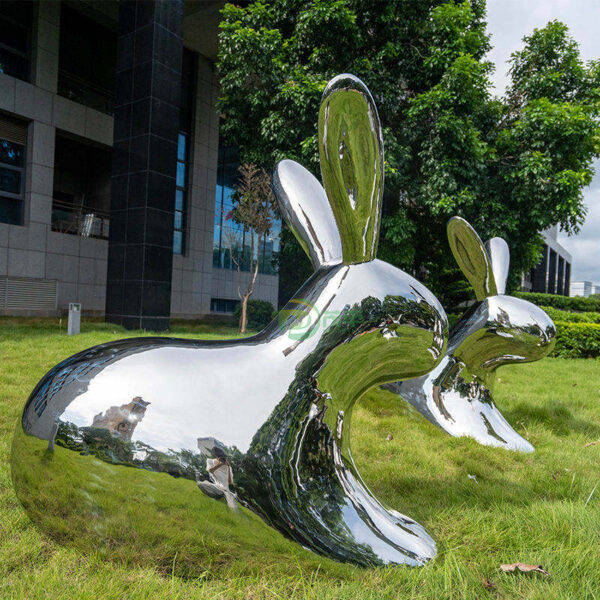 Rabbit Stainless Steel Sculpture - Image 4