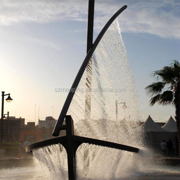 Light Fountain Boat Stainless Steel Sculpture - Image 6