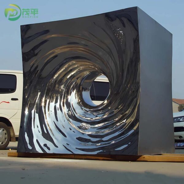 Whirlpool Modern Stainless Steel Sculpture - Image 2