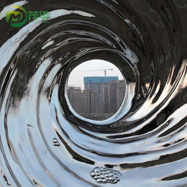 Whirlpool Modern Stainless Steel Sculpture - Image 4