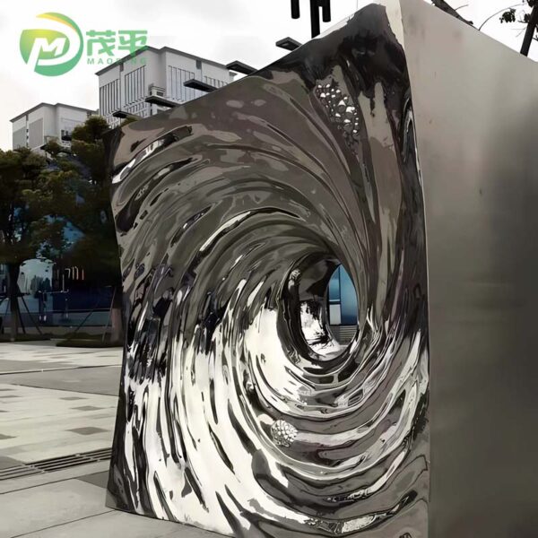 Whirlpool Modern Stainless Steel Sculpture - Image 3