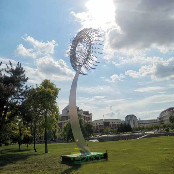 Wind Power Rotating Stainless Steel Sculpture