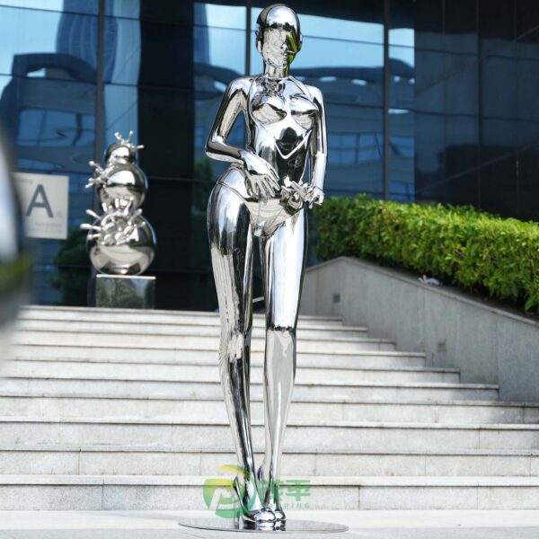 Female Robot Stainless steel sculpture