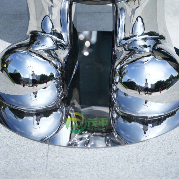 Cartoon Bear Stainless Steel Sculpture - Image 4