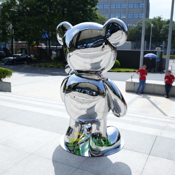 Cartoon Bear Stainless Steel Sculpture - Image 2