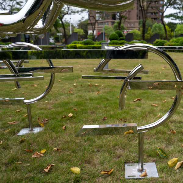 Abstract Cyclist Stainless Steel Sculpture - Image 4