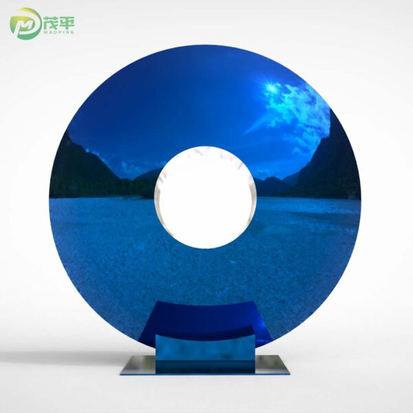 Abstract Disk Color Hollow Stainless Steel Sculpture - Image 4