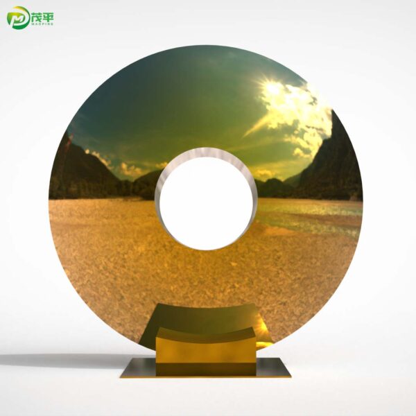 Abstract Disk Color Hollow Stainless Steel Sculpture - Image 2