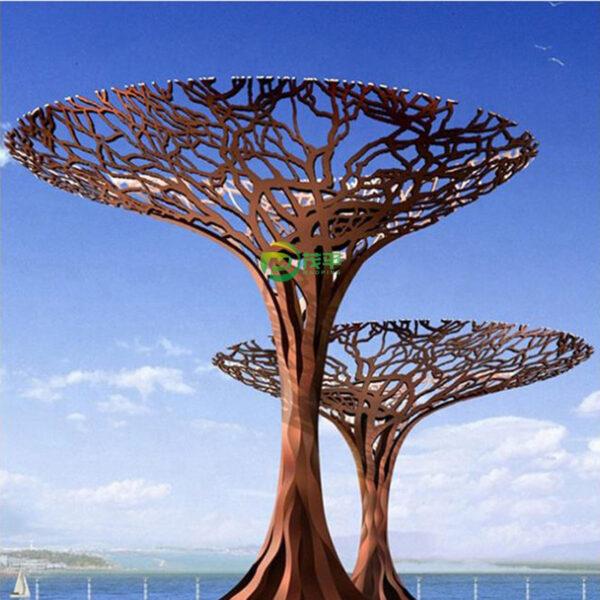 Abstract Metal Tree Corten Steel Sculpture