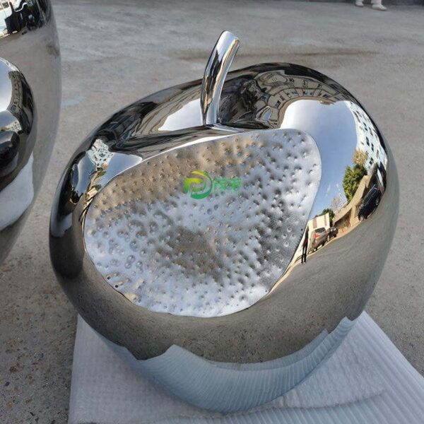 Abstract Plant Apple Stainless Steel Sculpture - Image 2