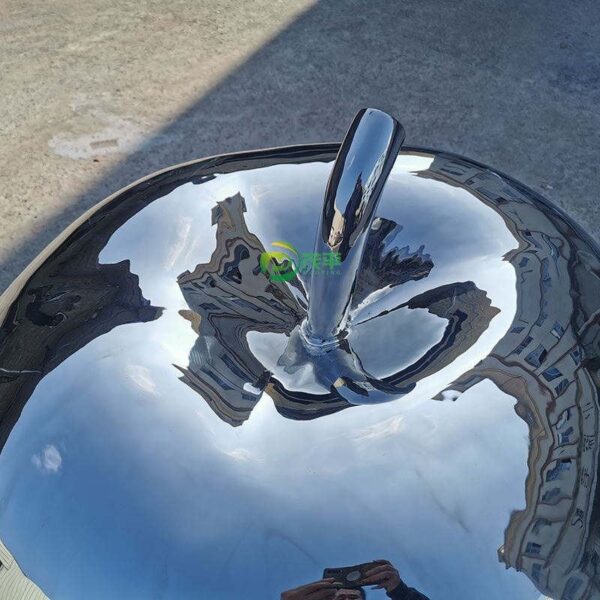 Abstract Plant Apple Stainless Steel Sculpture - Image 3