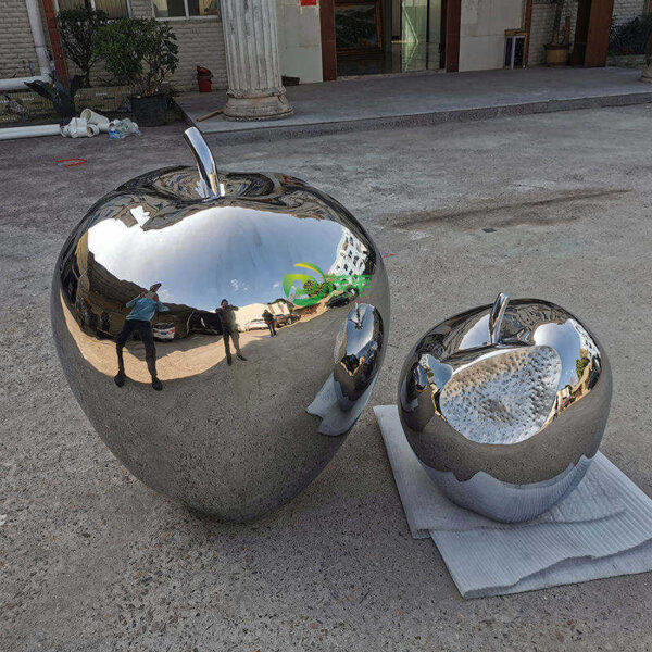 Abstract Plant Apple Stainless Steel Sculpture - Image 4