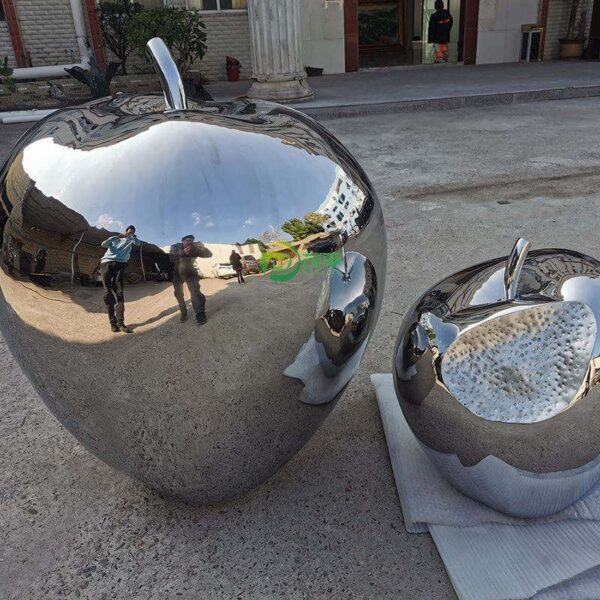 Abstract Plant Apple Stainless Steel Sculpture