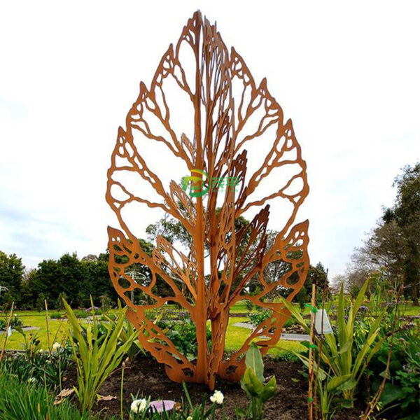 Abstract Leaves Corten Steel Sculpture