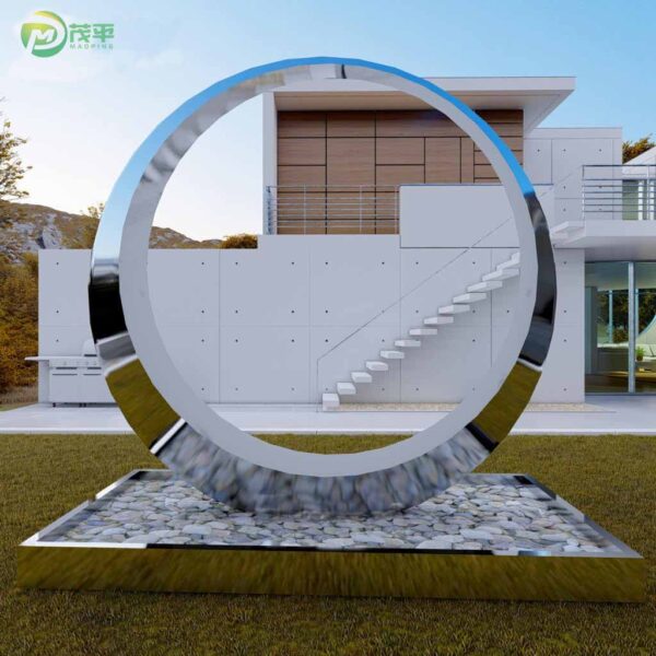 Abstract Ring Metal Stainless Steel Sculpture