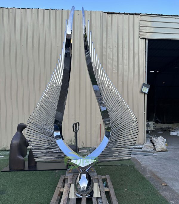 Metal Angel Wings Stainless Steel Sculpture