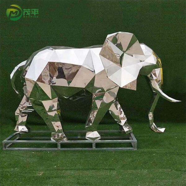 Geometric Animal Stainless Steel Sculpture - Image 2