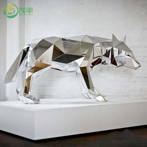 Geometric Animal Stainless Steel Sculpture - Image 4