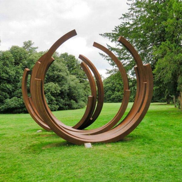 Boho Chakra Weathering Corten Steel Sculpture - Image 2