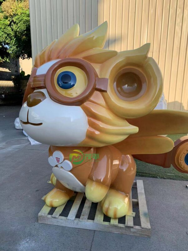 Painted Cartoon Lion Sculpture - Image 2