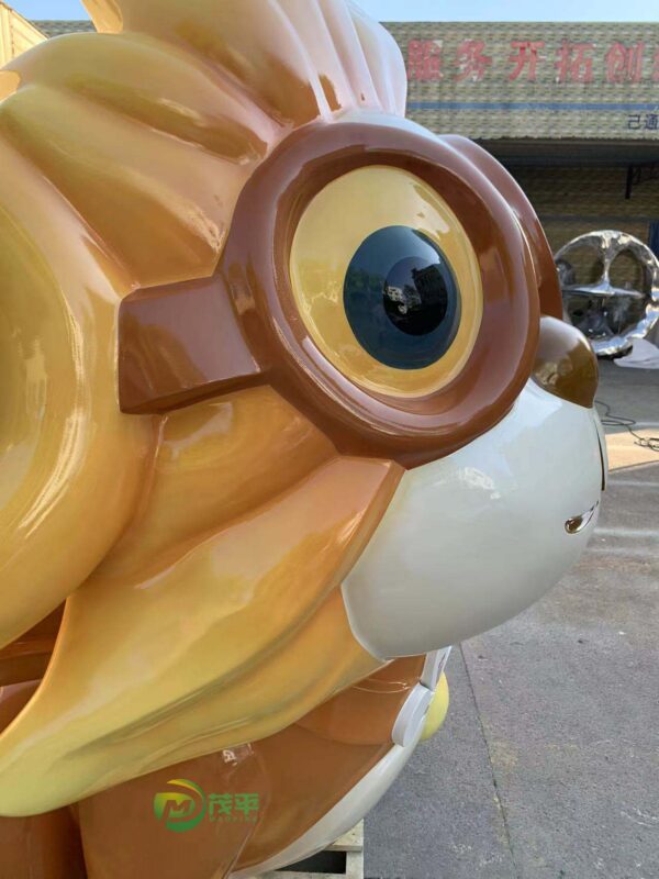 Painted Cartoon Lion Sculpture - Image 3