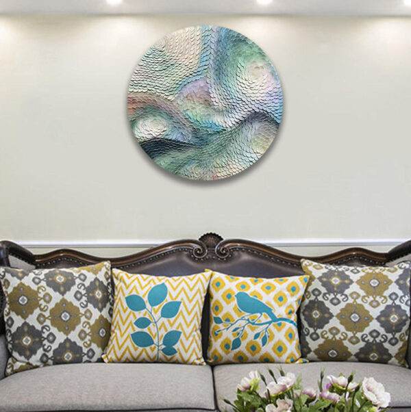 Colored Circles Decorate Wall Sculpture - Image 4