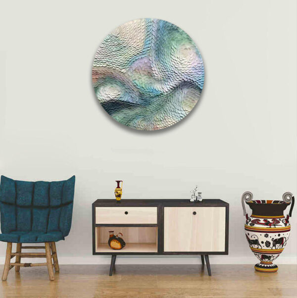 Colored Circles Decorate Wall Sculpture - Image 2