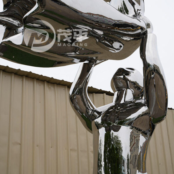 Family Metal Stainless Steel Sculpture - Image 3