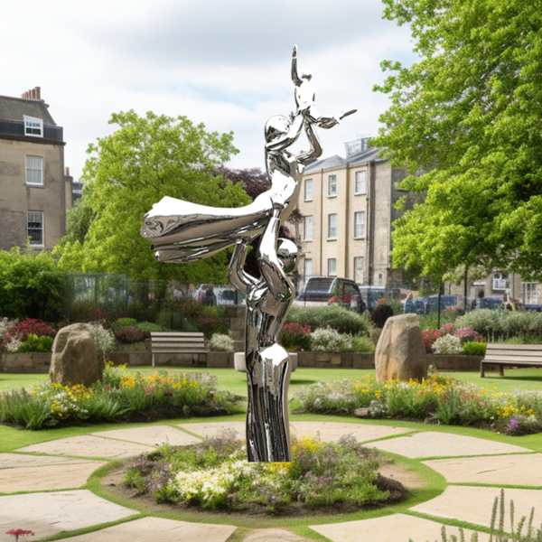 Family Metal Stainless Steel Sculpture