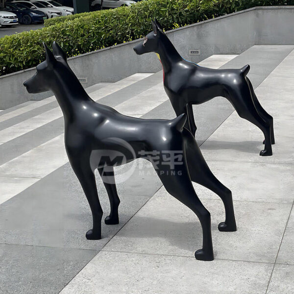 Fiberglass Abstract Art Dog Sculpture - Image 3