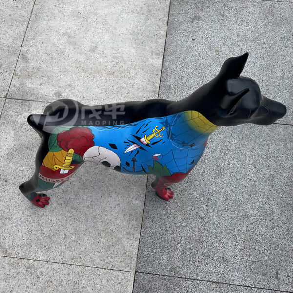 Fiberglass Abstract Art Dog Sculpture - Image 4